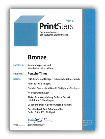 PrintStars – Innovationspreis der Deutschen Druckindustrie 2014 